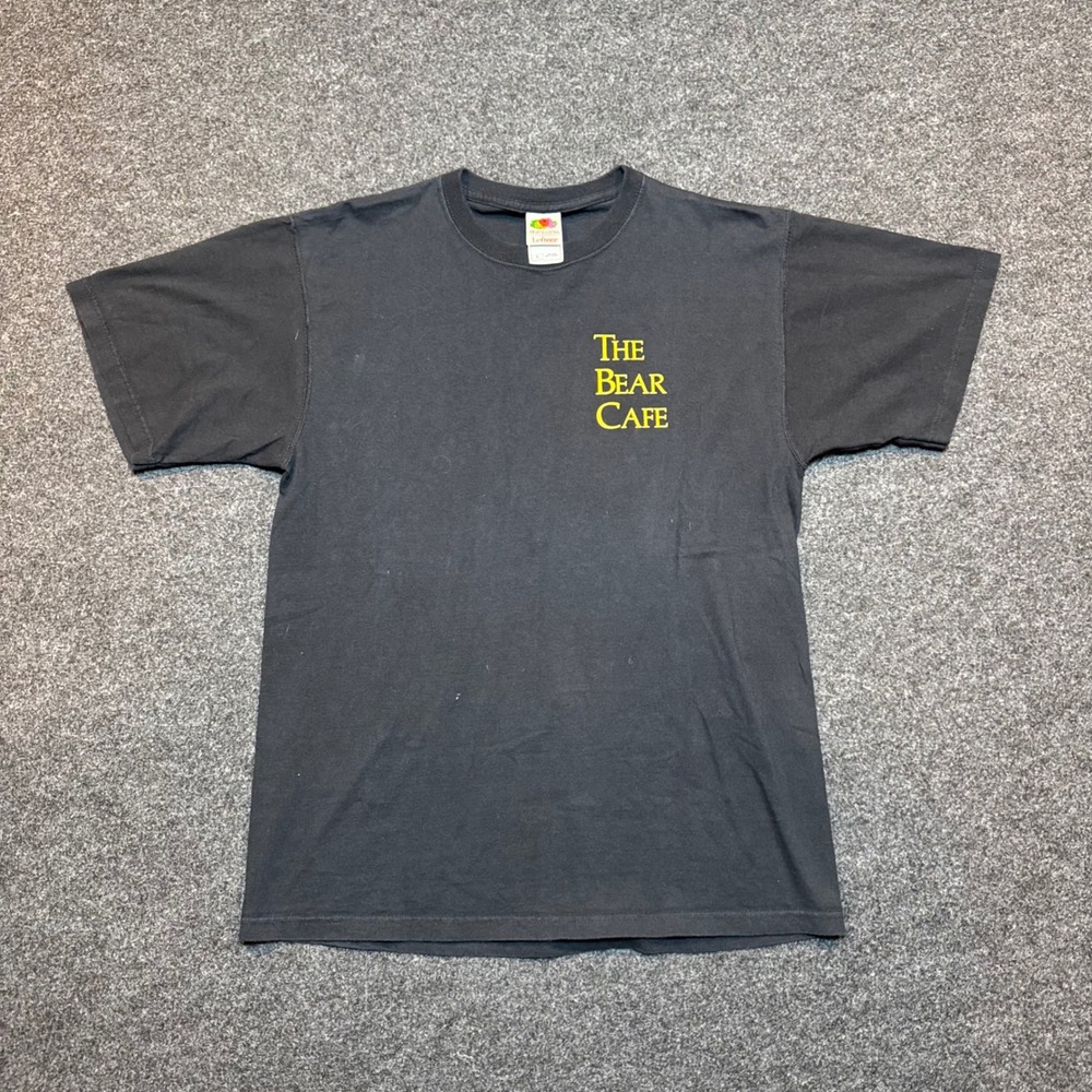 Fruit of the Loom The Bear Cafe Bearsville NY Graphic T-Shirt Black Large
